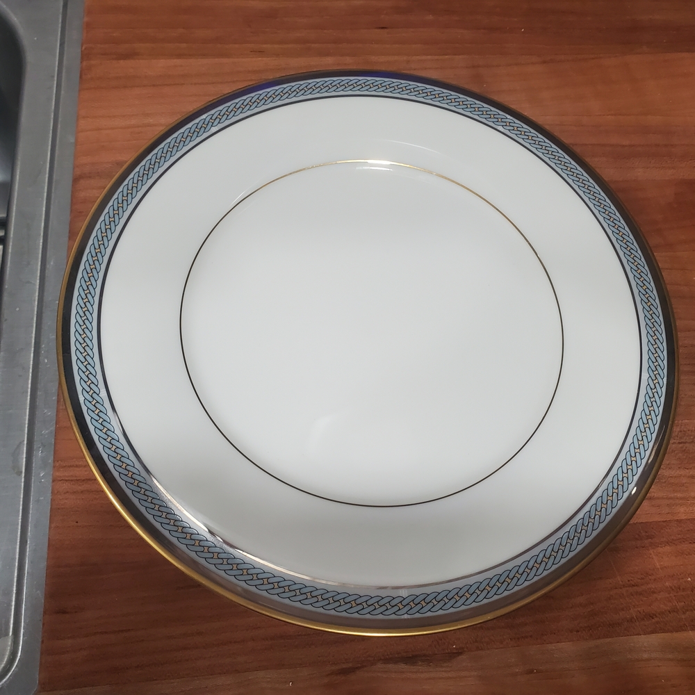 Elegant White and Gold Dinner Plate